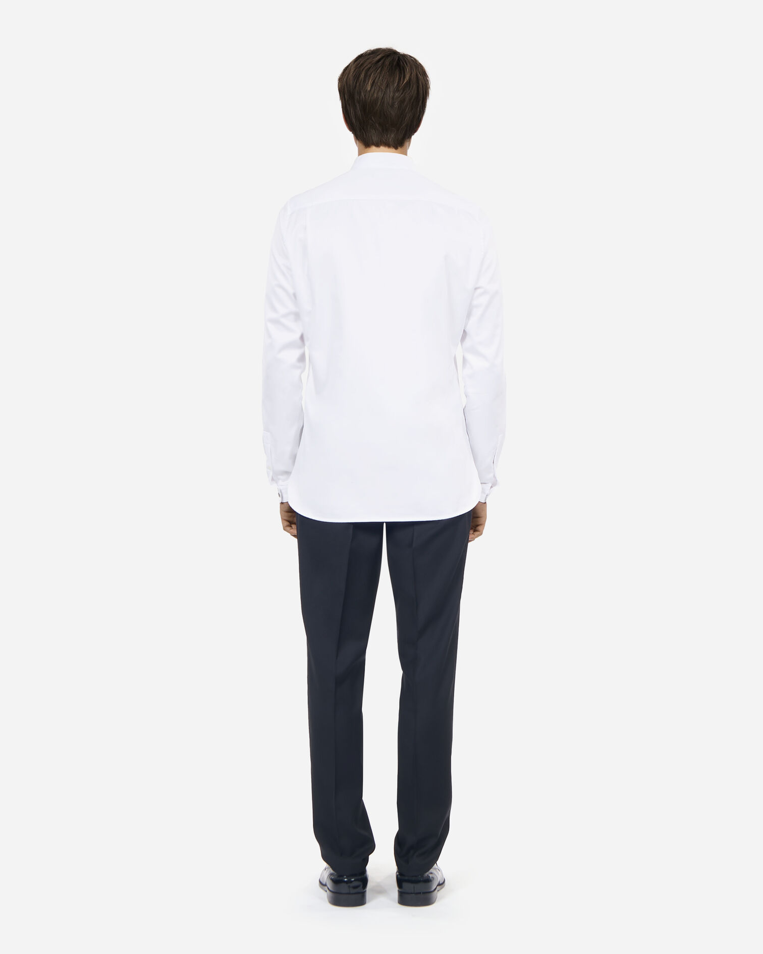 White shirt with officer collar, WHITE, hi-res image number null