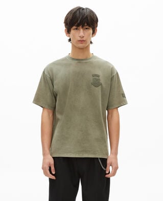 The Kooples MEN KAKI t-shirt with khaki patches
