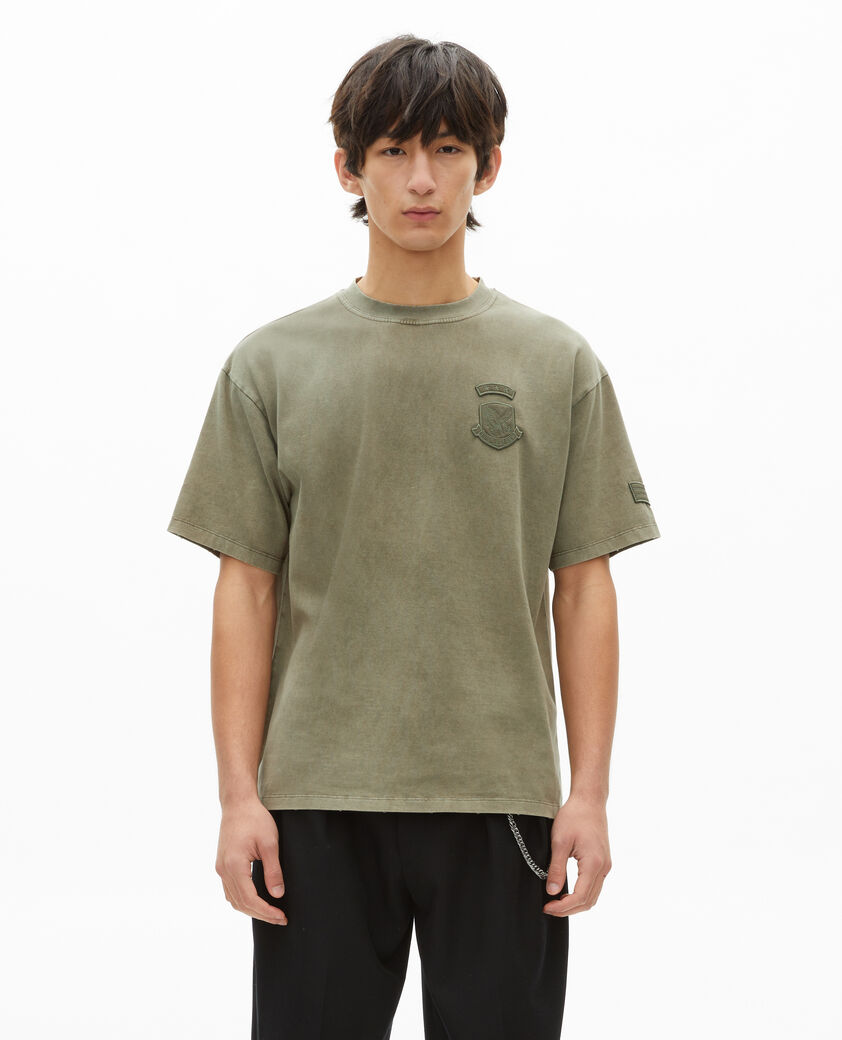 The Kooples HERREN KAKI t-shirt mit khakifarbenen patches