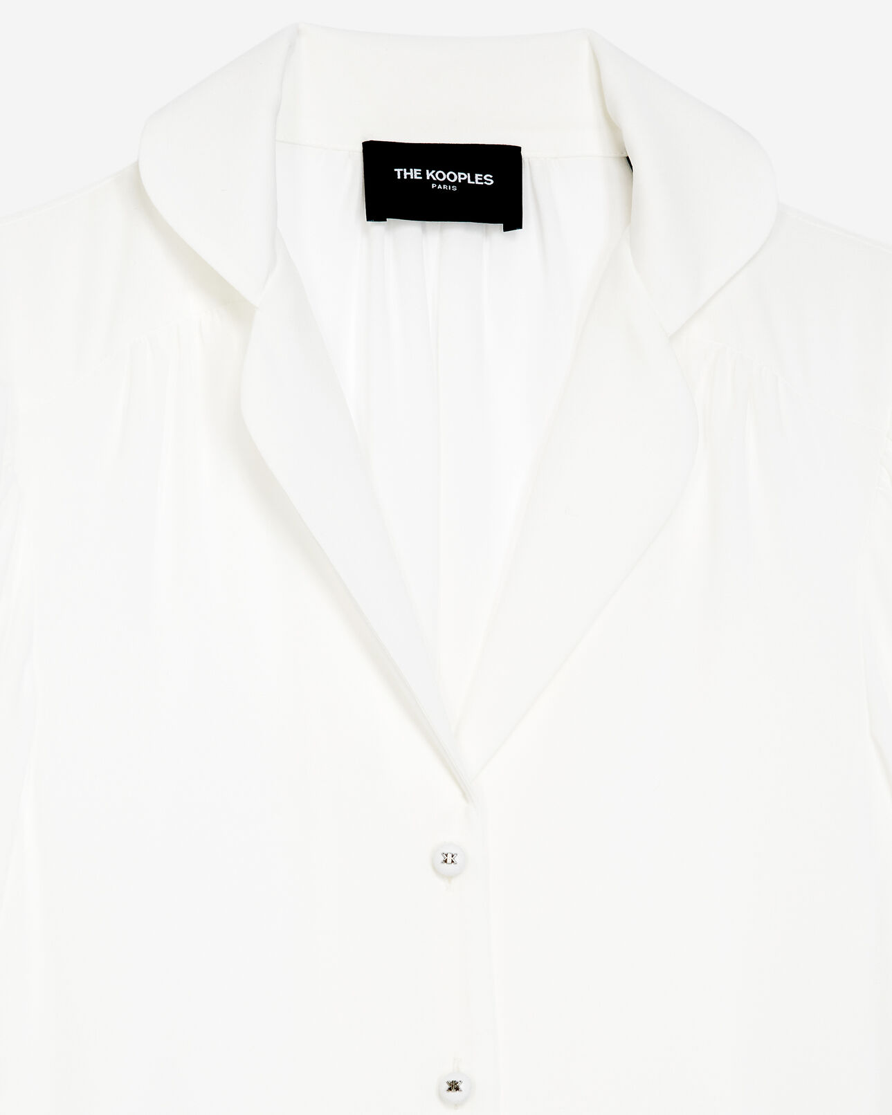 The Kooples MUJER ECRU camisa blanco crudo manga corta estampada