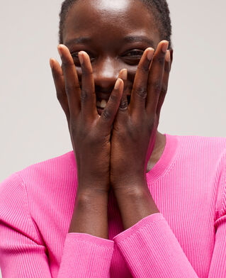 The Kooples DAMEN PINK rosa pullover mit rundhalsausschnitt