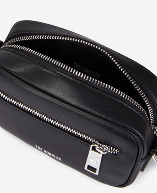 The Kooples MEN BLACK small black leather messenger bag