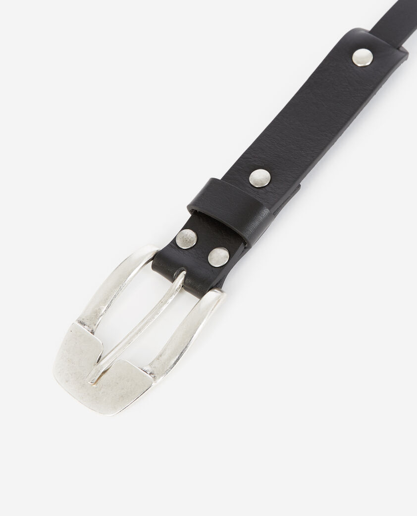 The Kooples WOMEN BLACK smooth leather belt with cut-outs