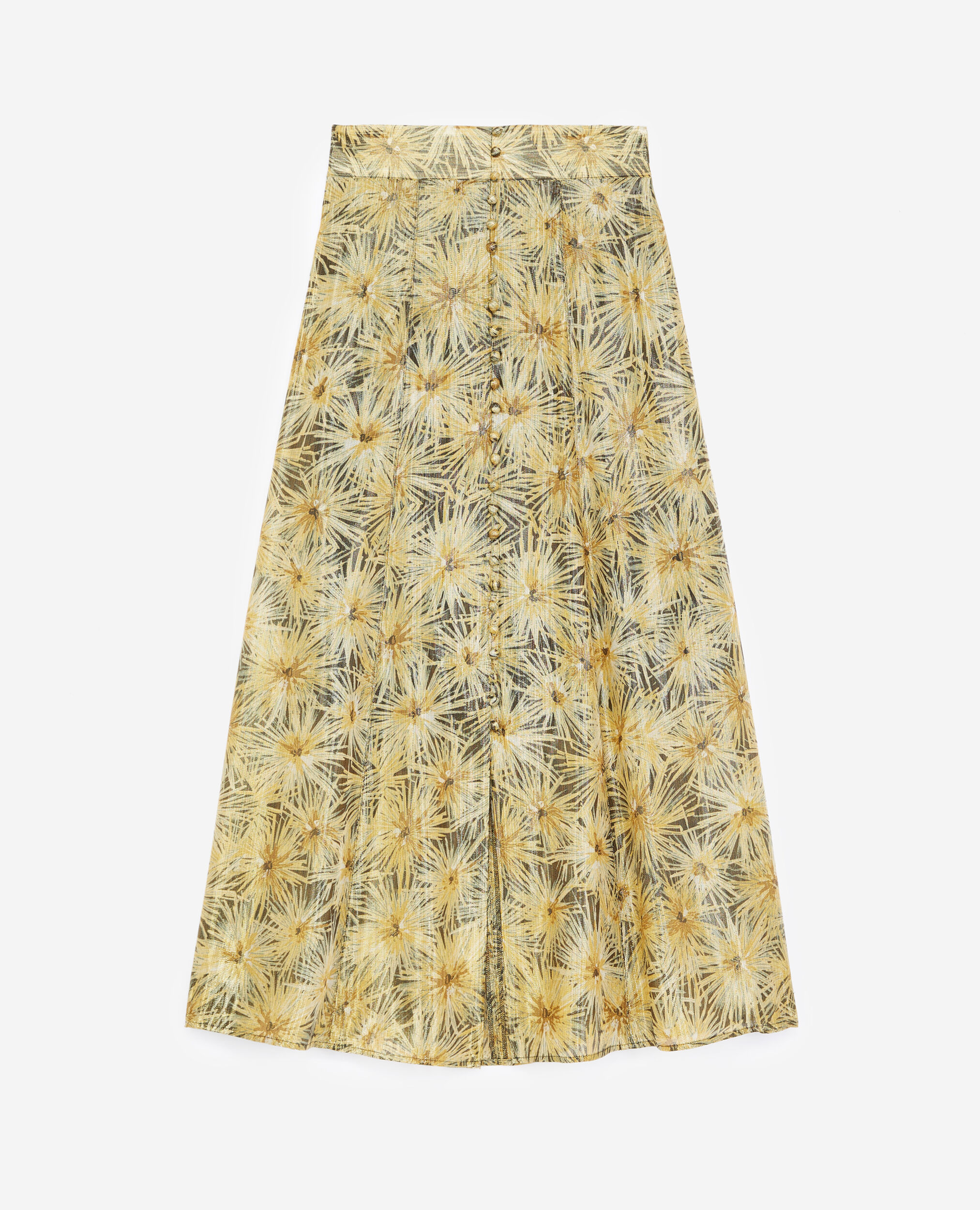 Long flowing skirt with golden motif, BLACK / GOLD, hi-res image number null