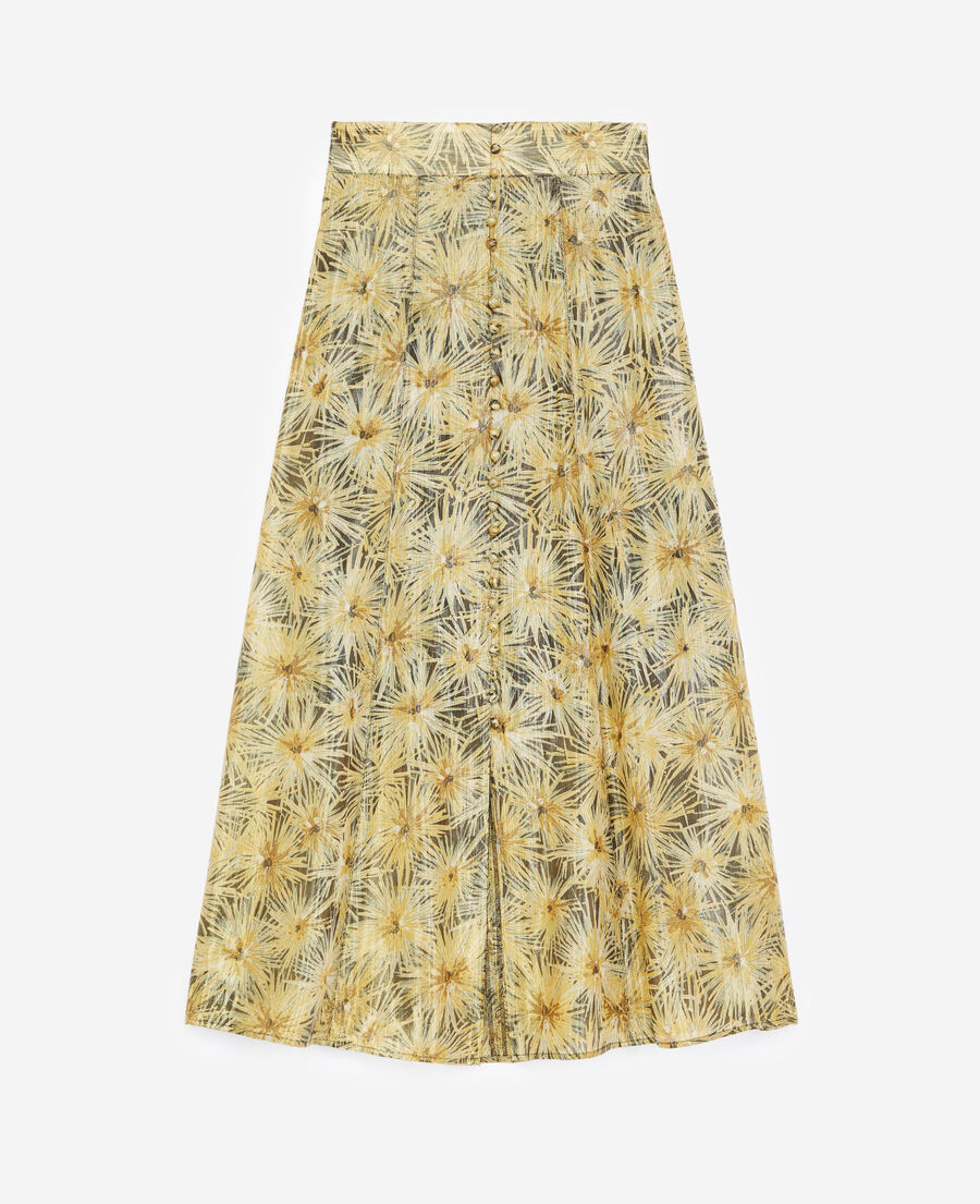 long flowing skirt with golden motif