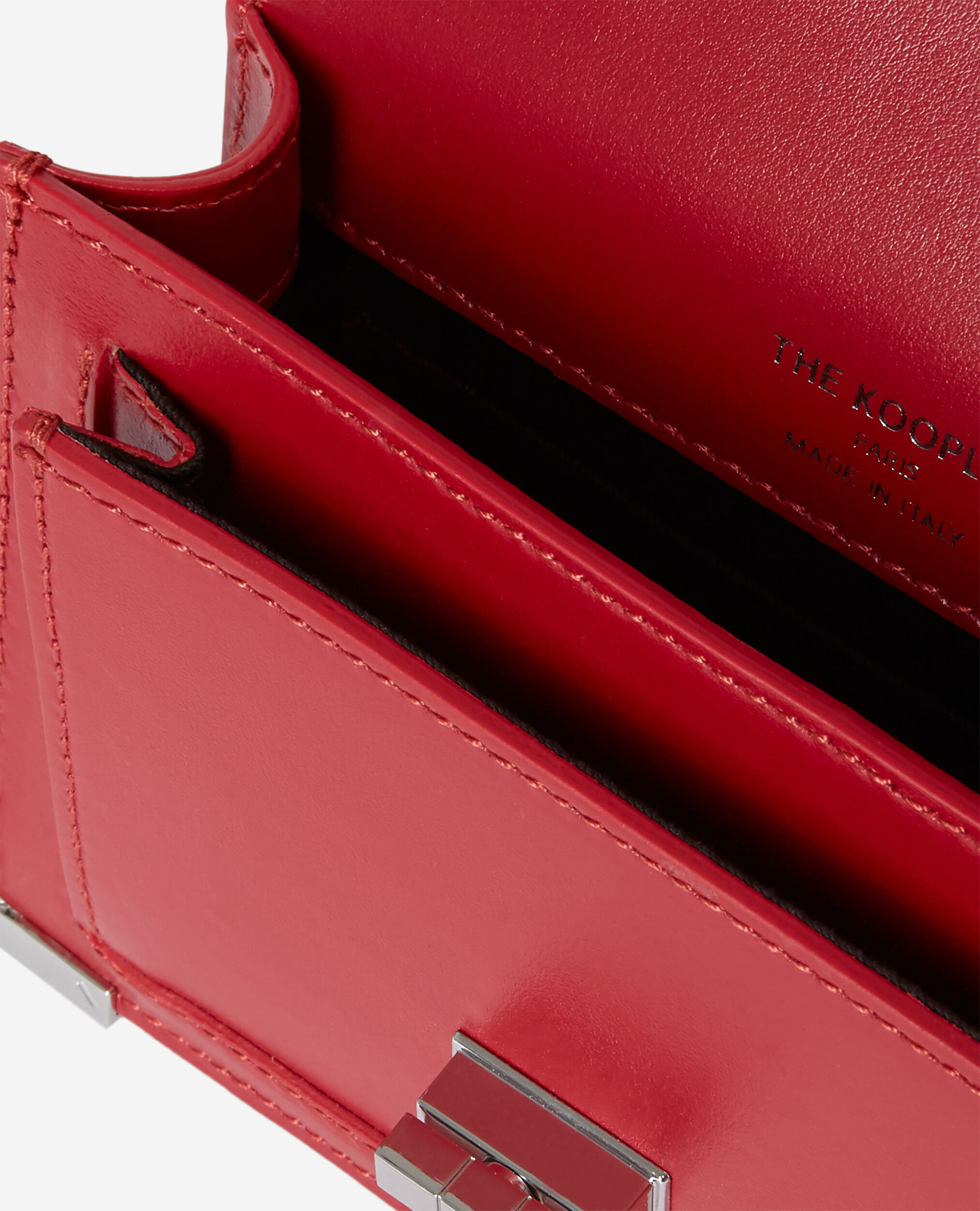 Nano Emily bag in red leather, DARK CHERRY, hi-res image number null