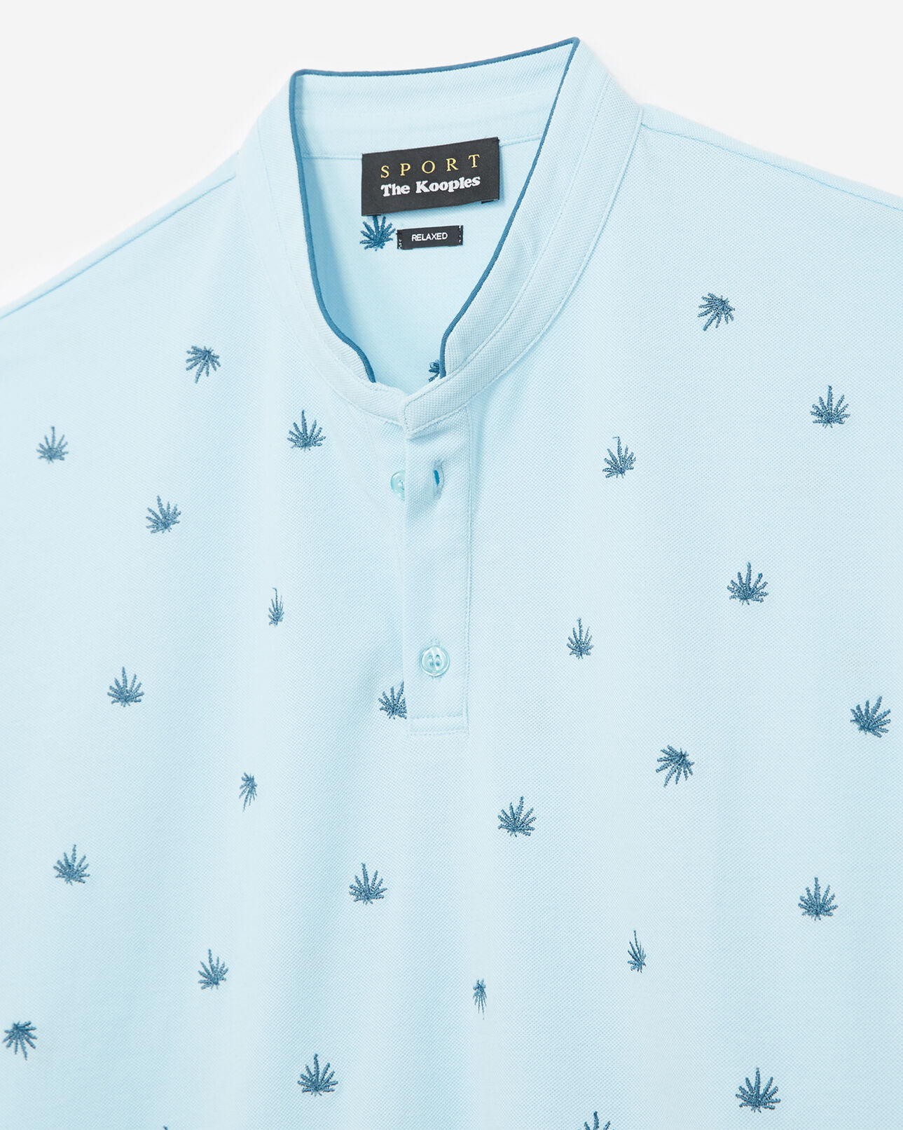 The Kooples HOMME SKY BLUE polo coton bleu ciel détails brodés
