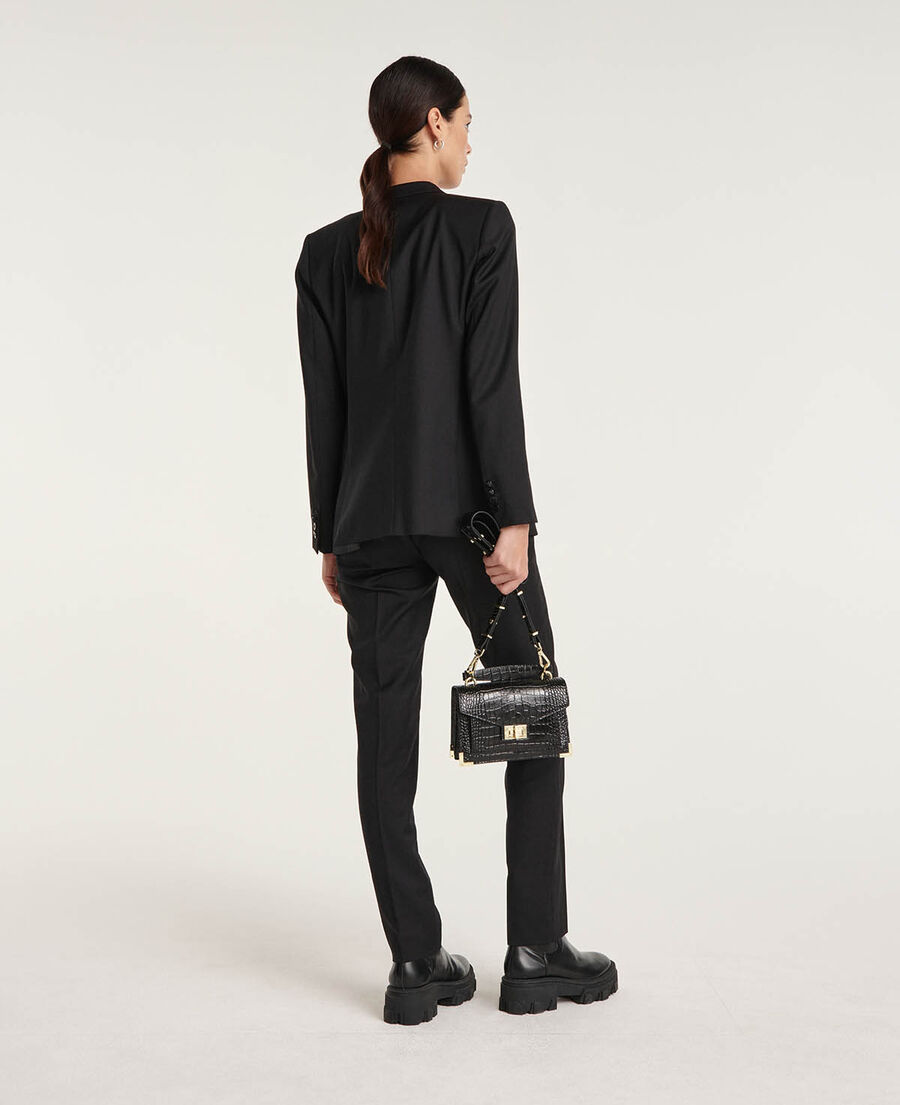 The Kooples F BLACK formal flowing black trousers in wool