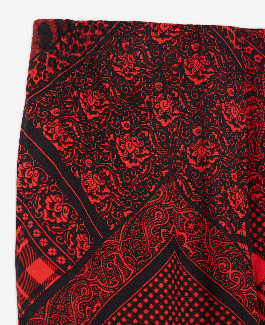 straight printed pants