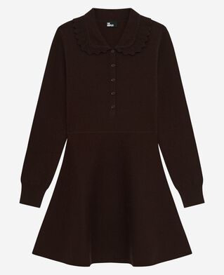 The Kooples FEMME CHOCOLATE robe courte en maille marron