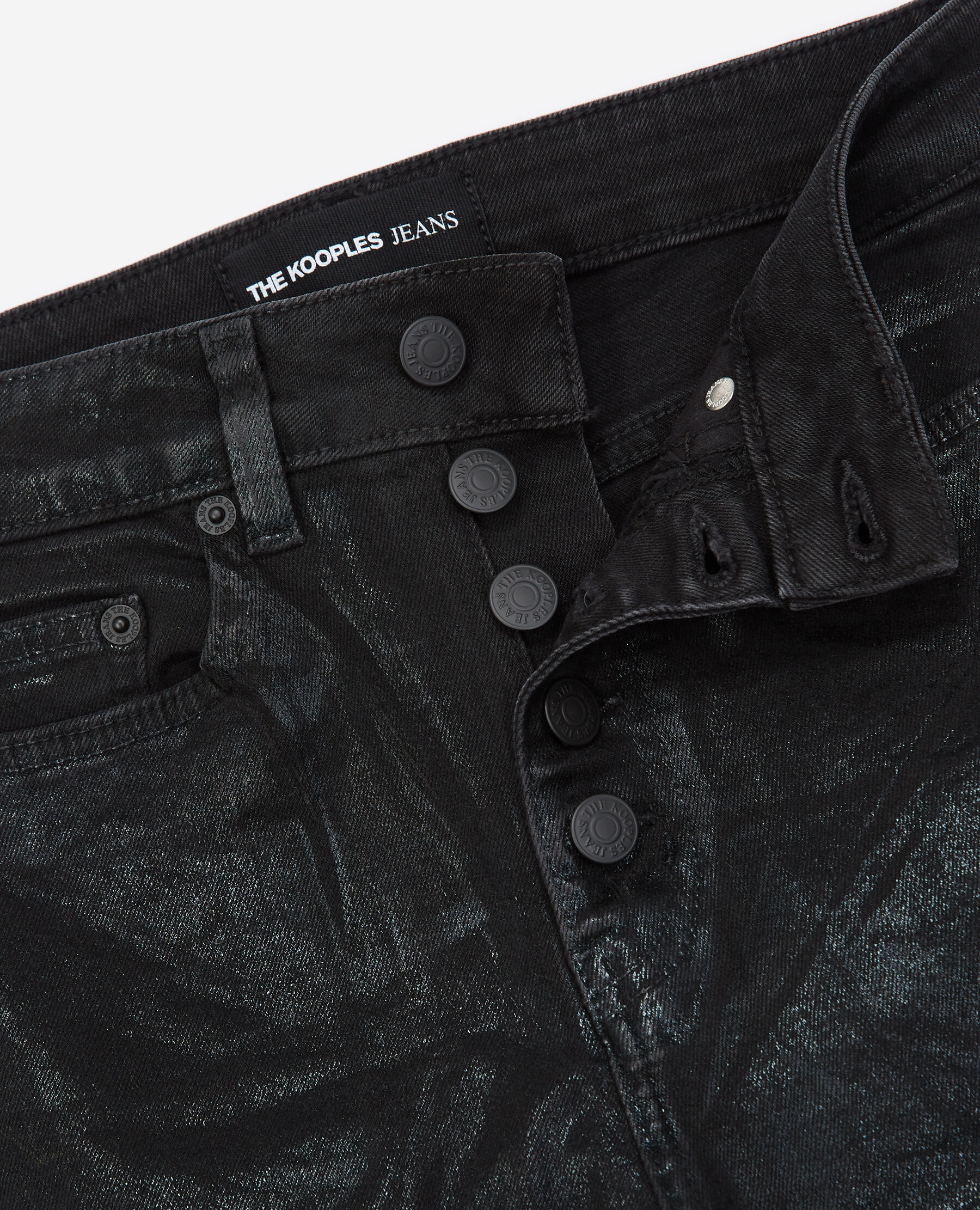 Jean noir shop enduit homme