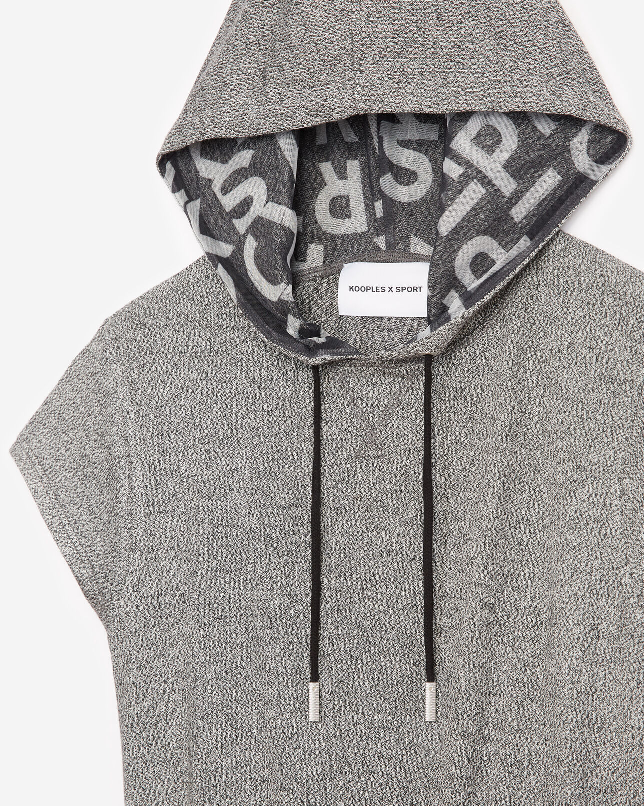 The Kooples FEMME GREY MELANGE sweat à manches courtes gris bande logo