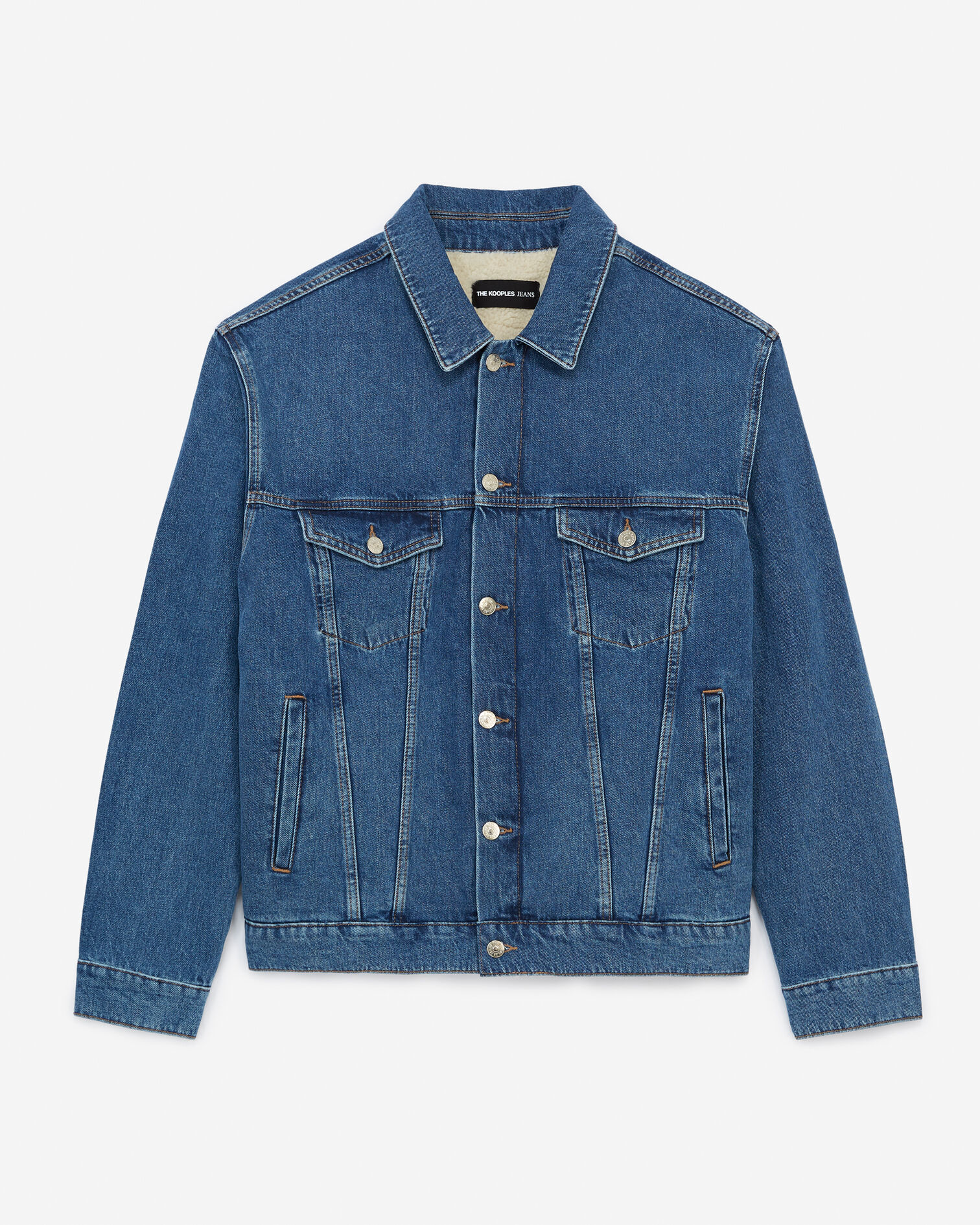 Blue jean jacket with sheepskin lining, BLUE WASHED, hi-res image number null