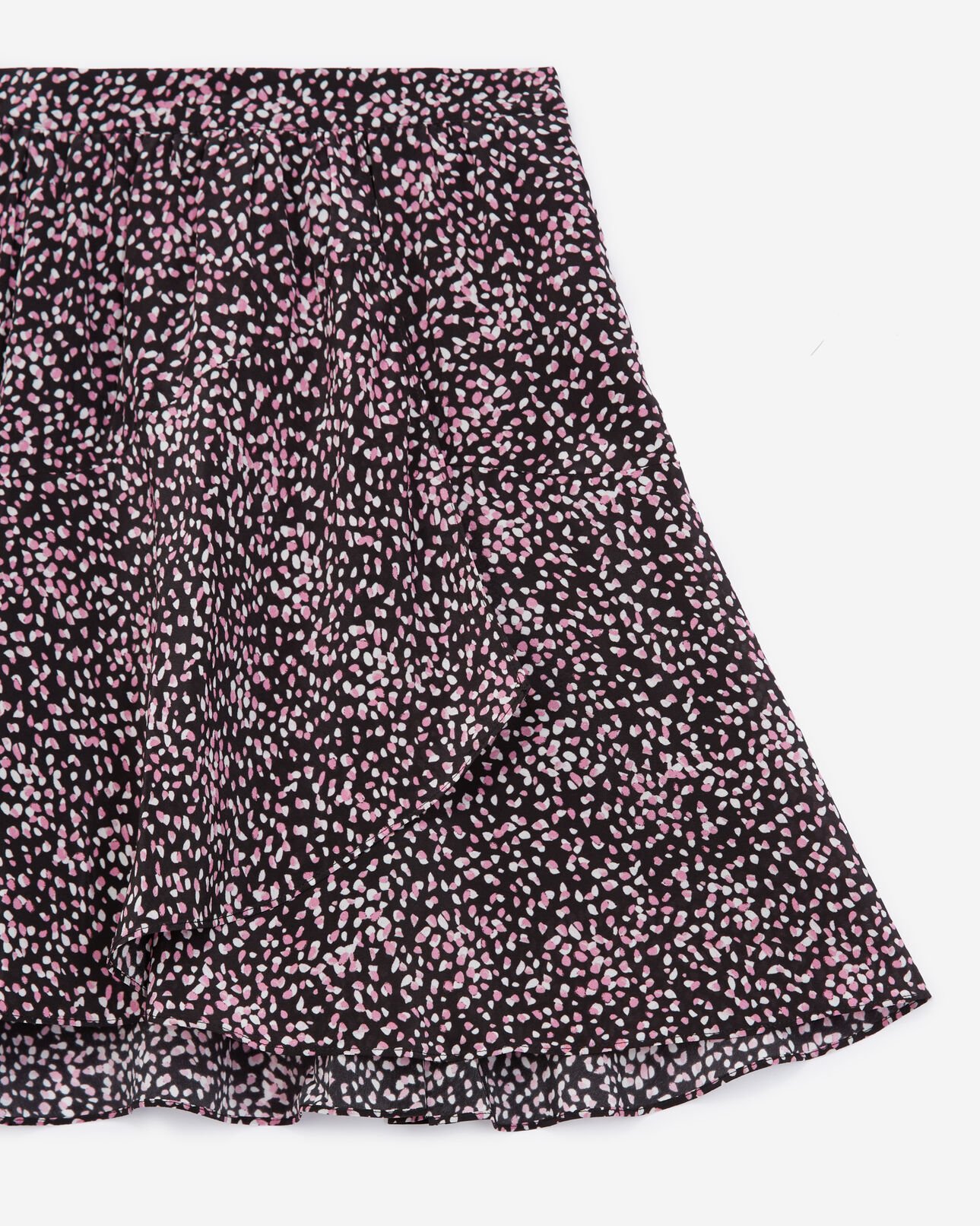 The Kooples WOMEN BLACK / PINK short wrap skirt