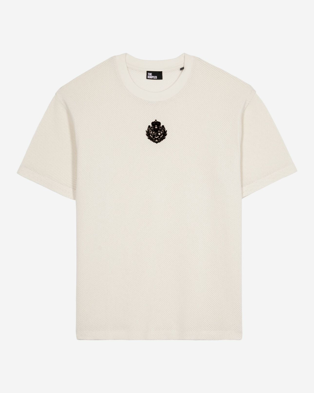 The Kooples WOMEN ECRU t-shirt with ecru honeycomb crest