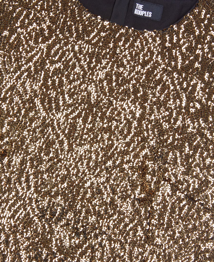 The Kooples WOMEN GOLD short dress with golden sequins