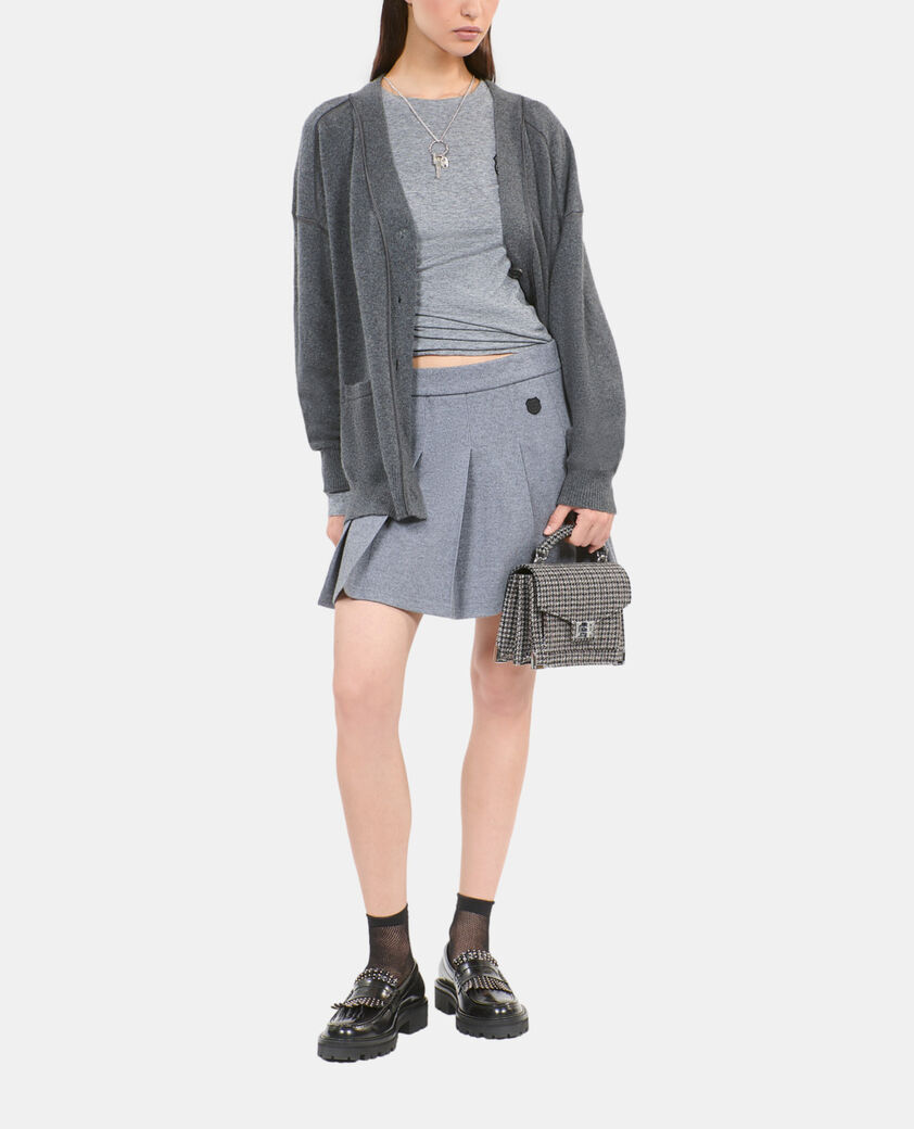 The Kooples FEMME ANTHRACITE MELANGE cardigan en cachemire gris