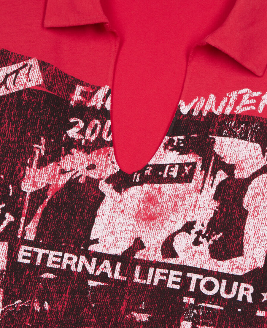 The Kooples DAMEN RUBIS rotes t-shirt &bdquo;eternal life tour&ldquo;
