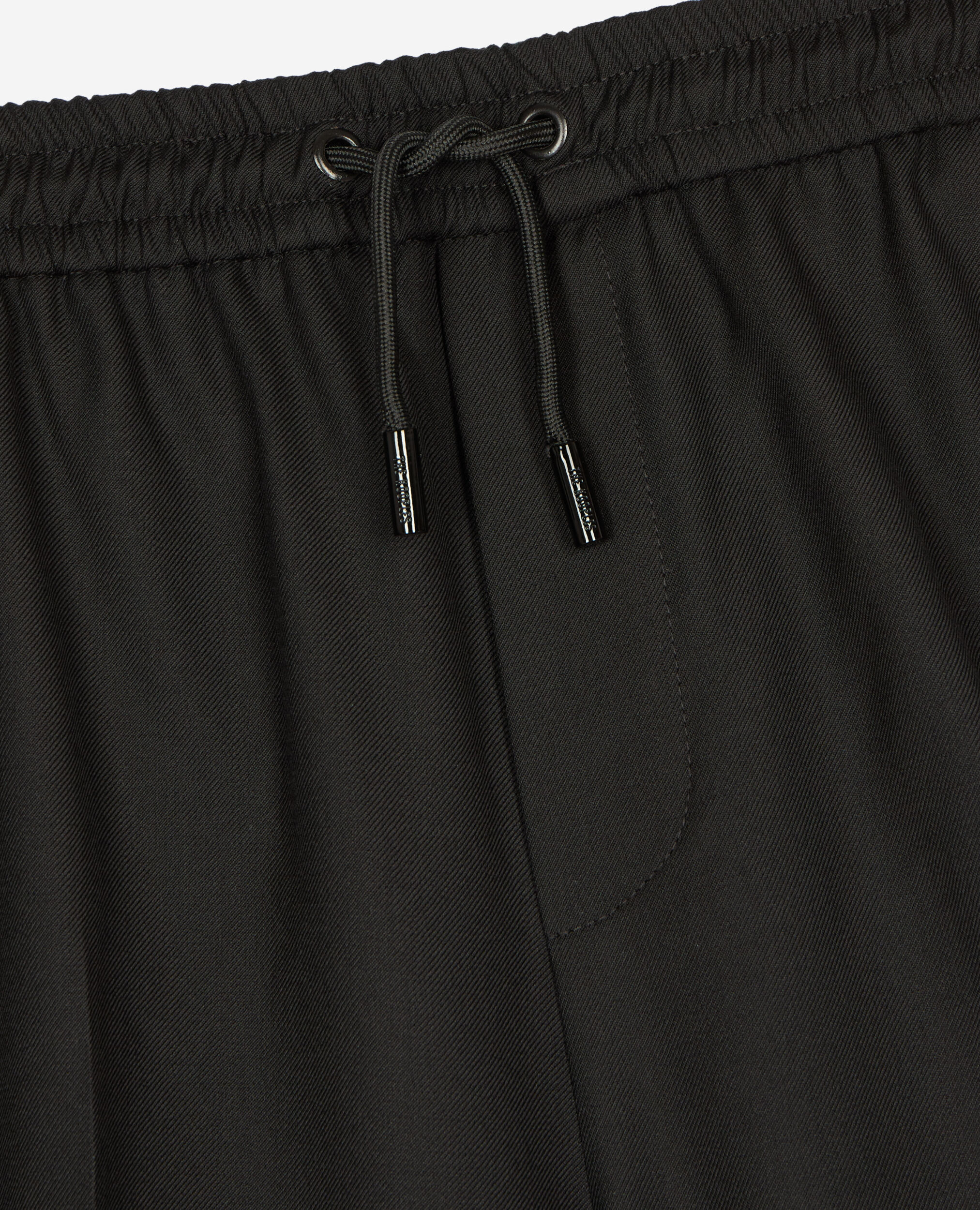 Black wool bermuda shorts, BLACK, hi-res image number null