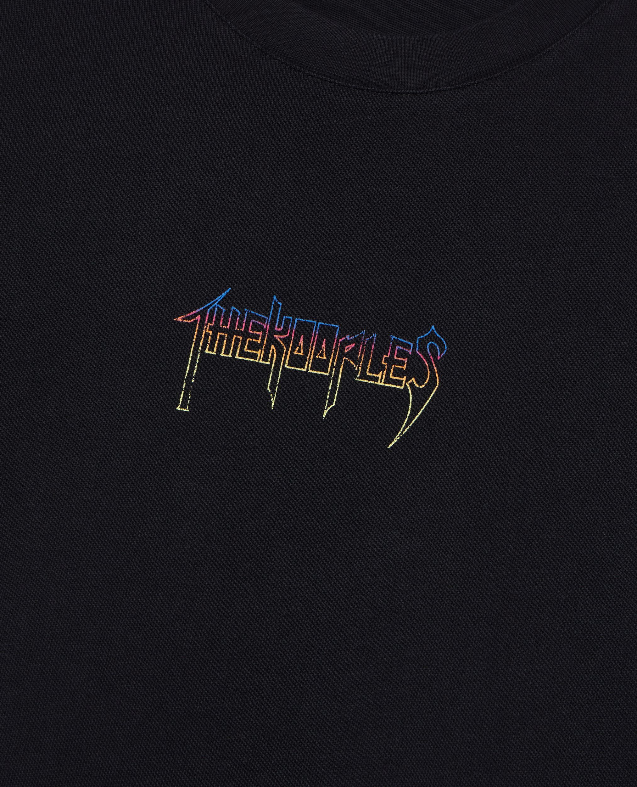 Black screen print T-shirt, BLACK WASHED, hi-res image number null