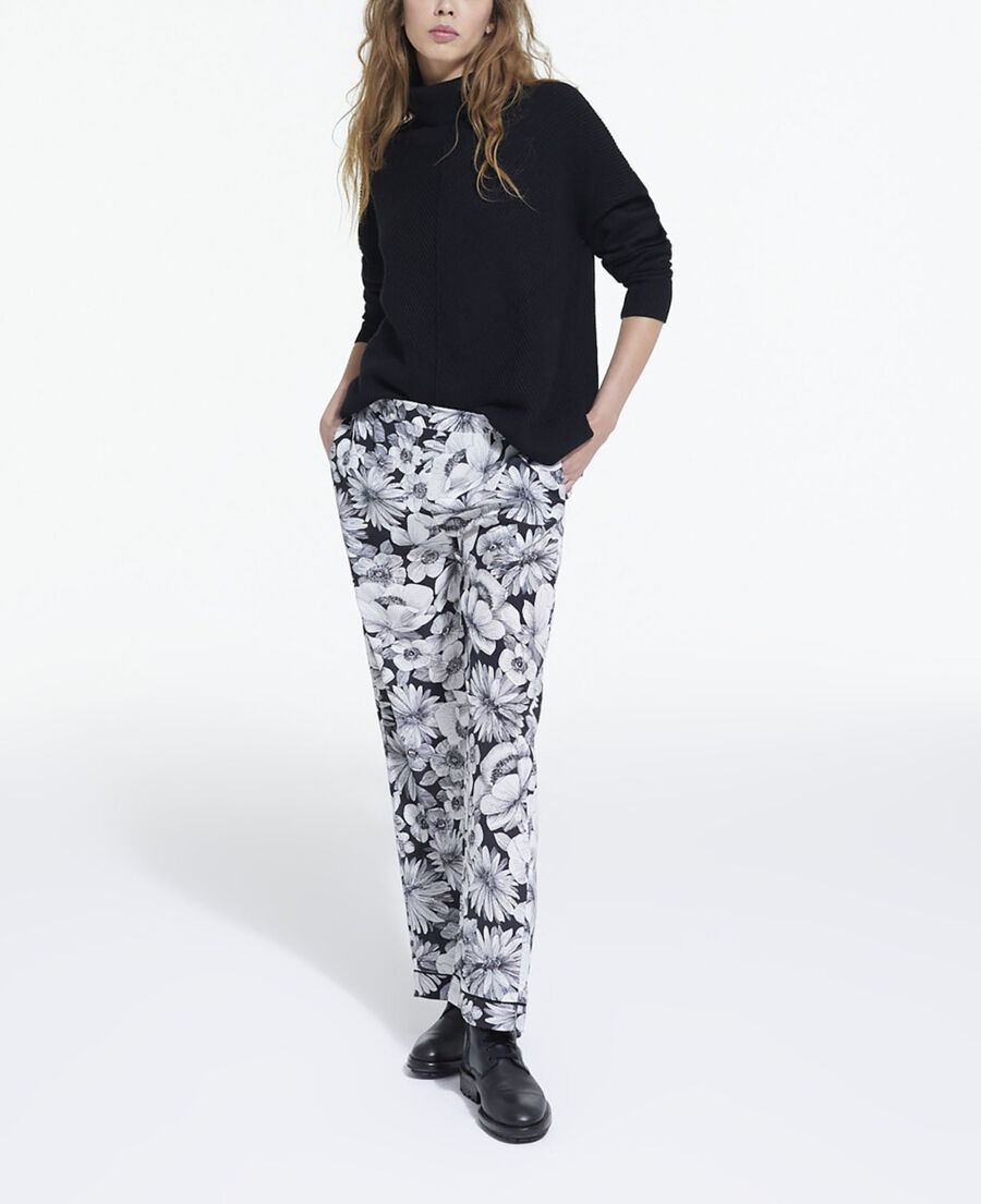 floral silk pants