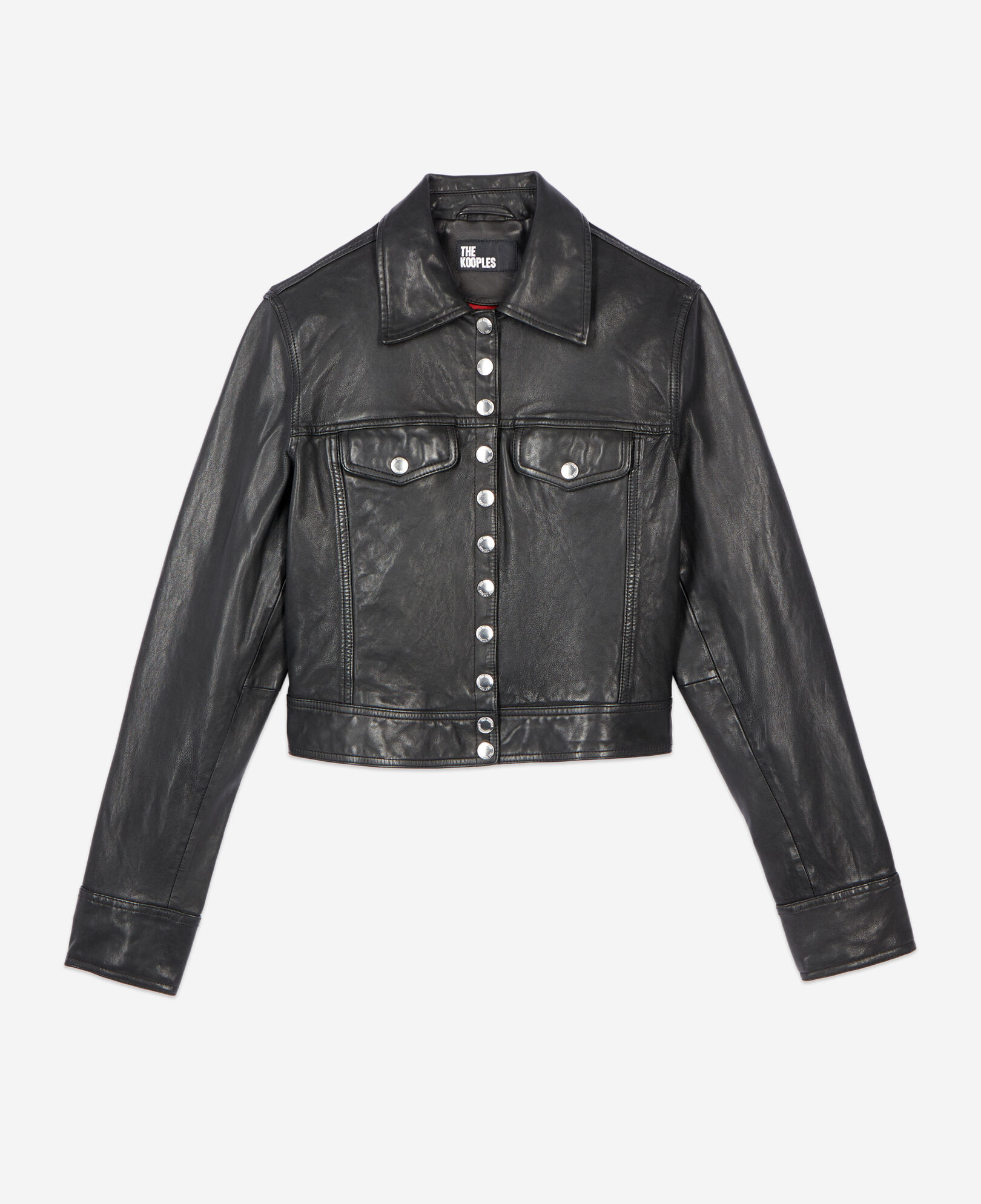 The Kooples WOMEN BLACK black leather jacket