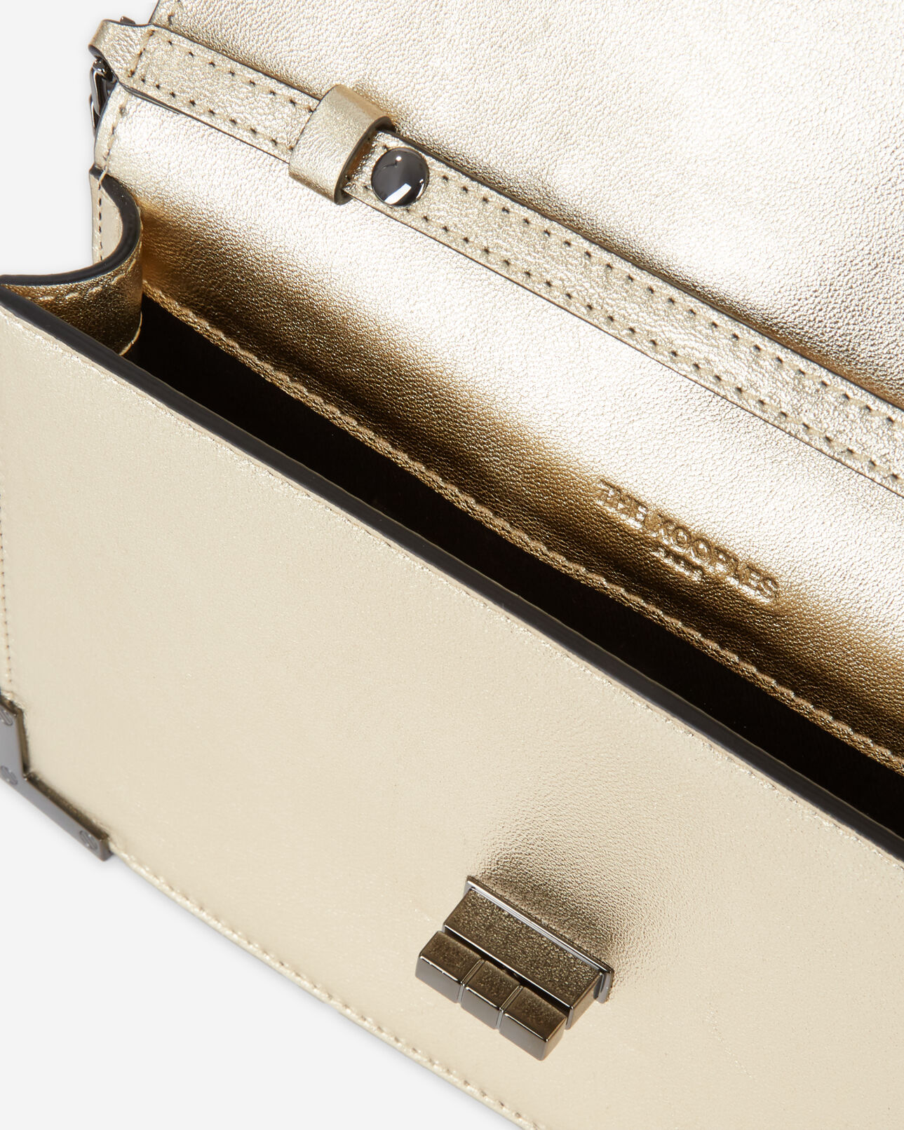 The Kooples FEMME GOLD pochette emily medium en cuir doré