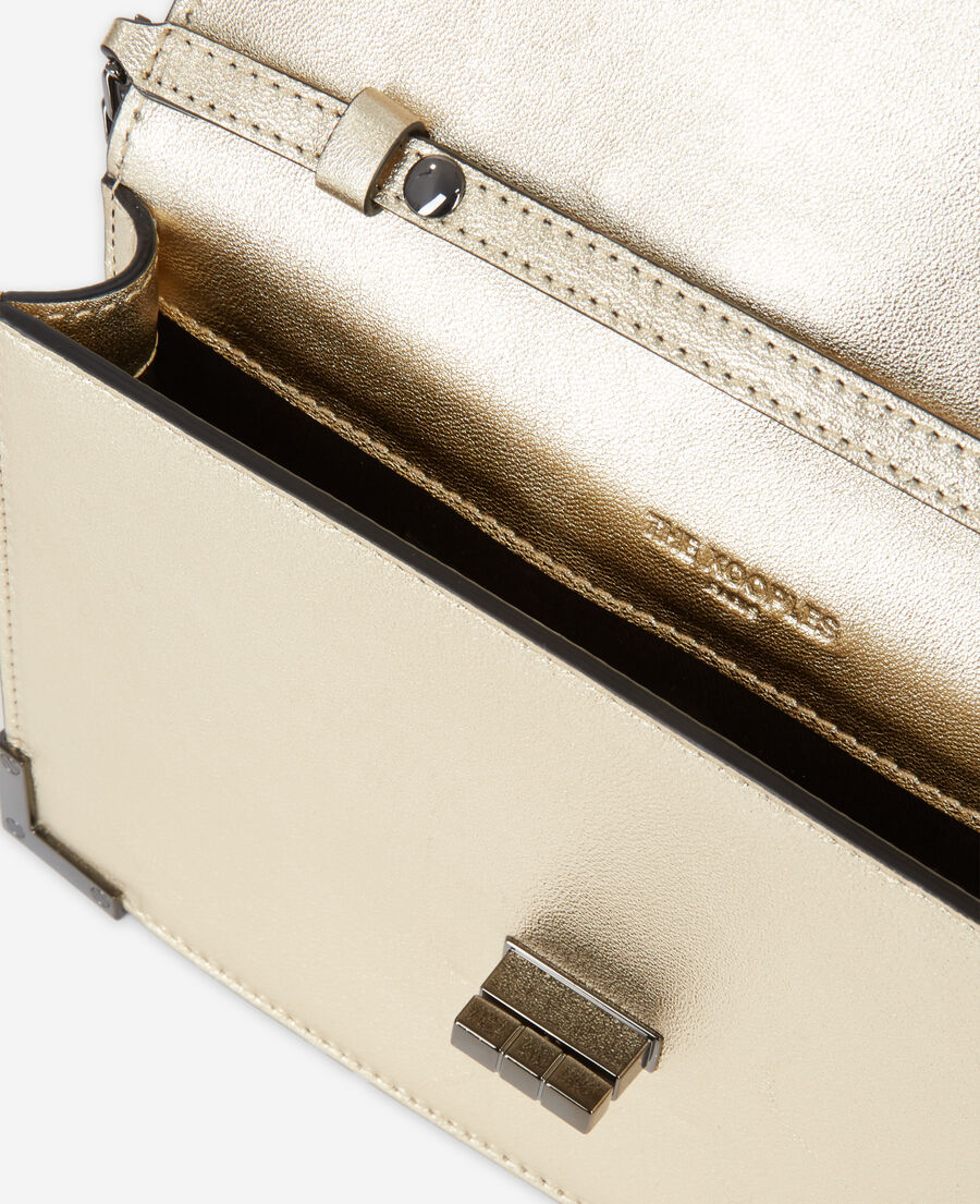 medium emily clutch bag in gold leather