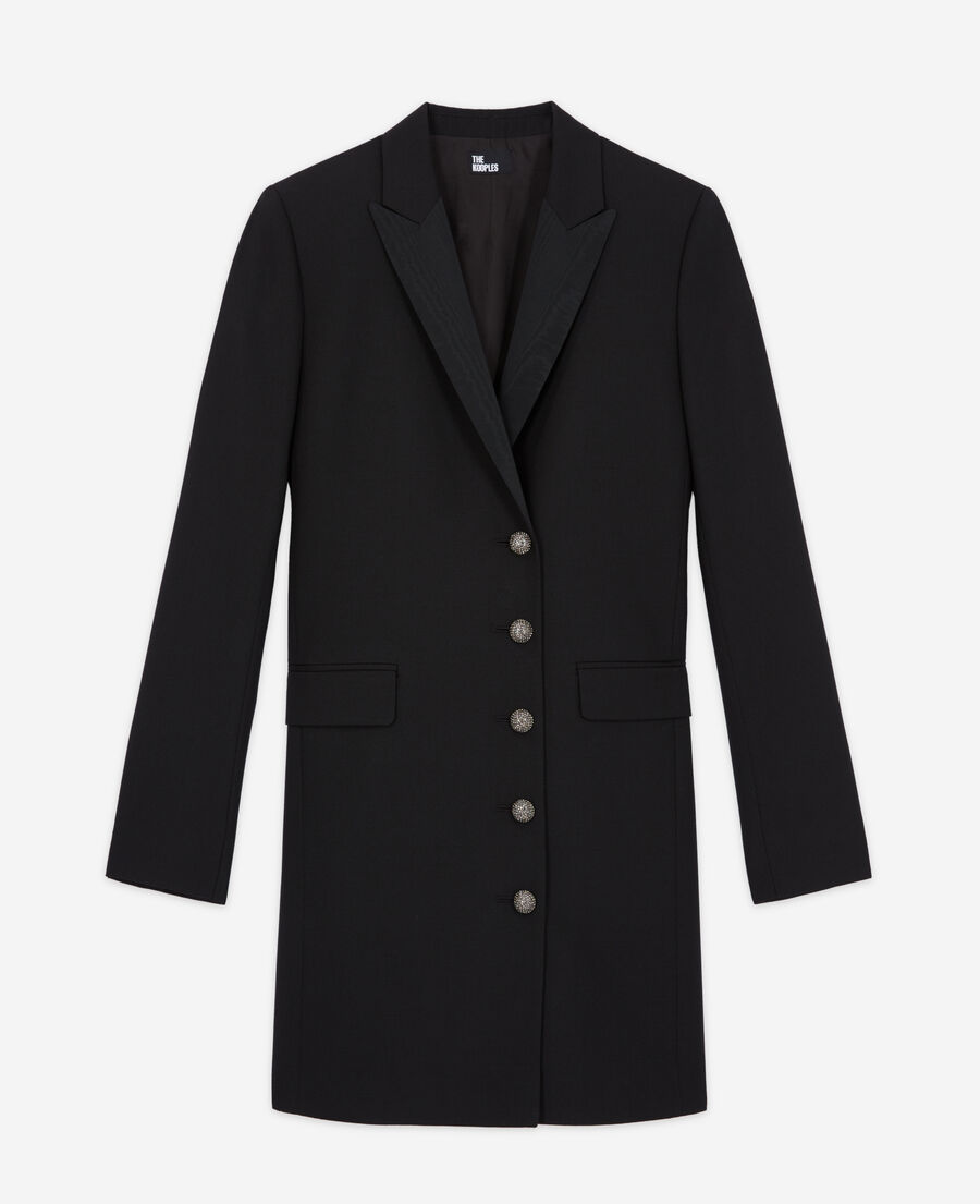 robe courte en laine noire
