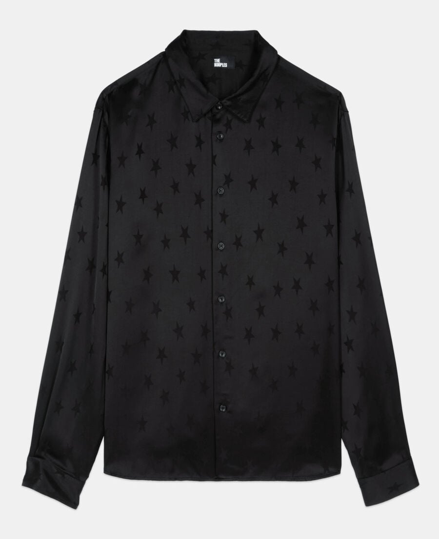 The Kooples H BLACK black jacquard shirt with stars
