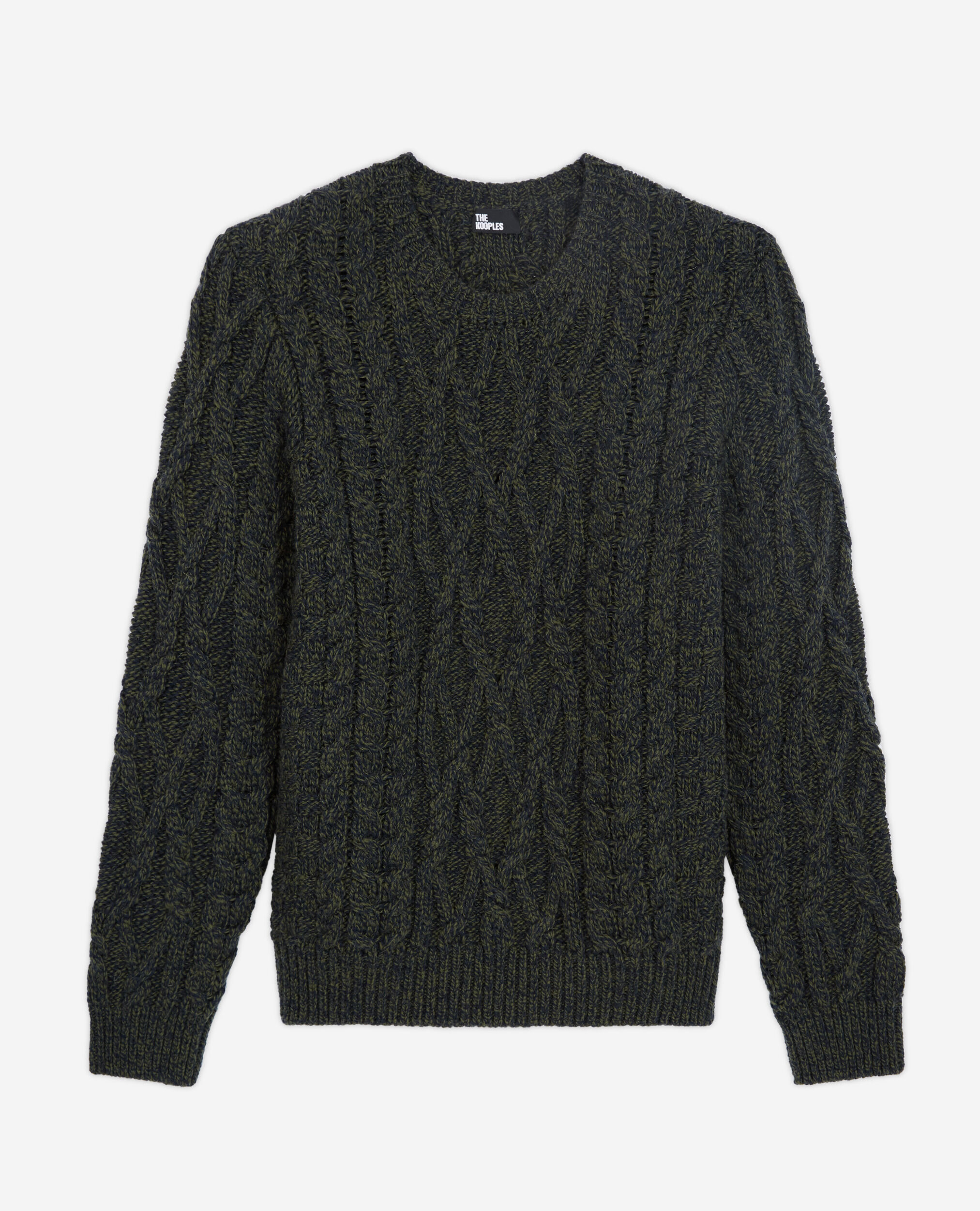 Wool sweater, KAKI NAVY, hi-res image number null