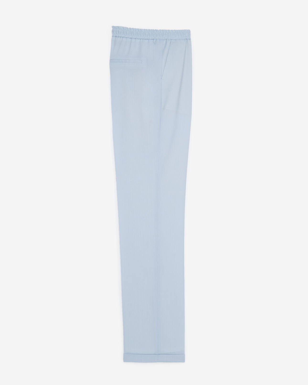 The Kooples FEMME BLUE pantalon droit bleu ciel laine élastique