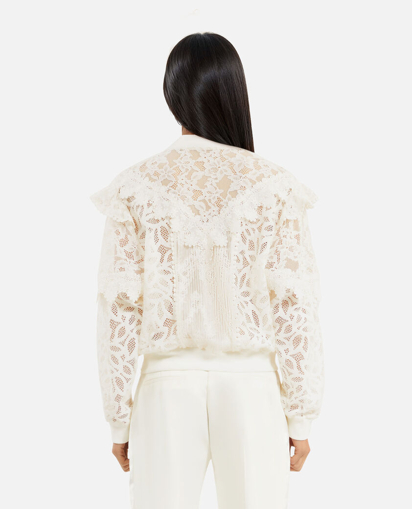 The Kooples DAMEN ECRU jacke mit volants aus ecrufarbener spitze