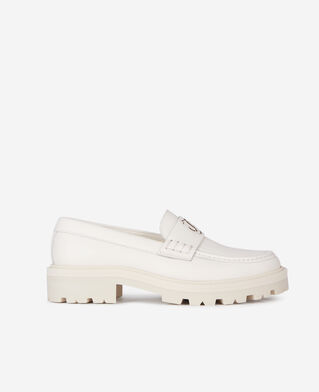 The Kooples F ECRU ecru leather moccasins