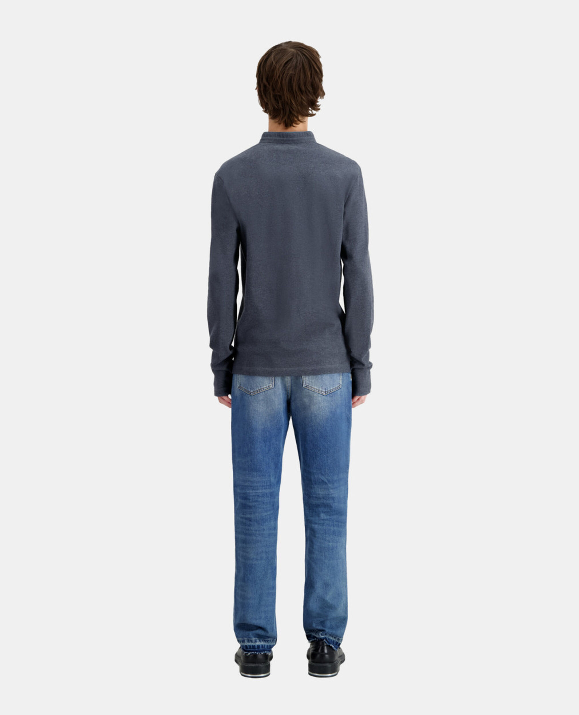 Polo gris en coton, GREY MELANGE, hi-res image number null