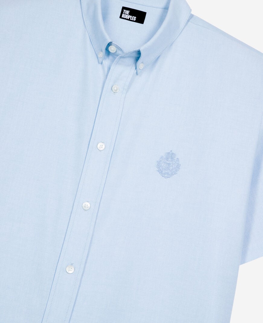 The Kooples HERREN SKY kurzarmhemd mit blauem wappen