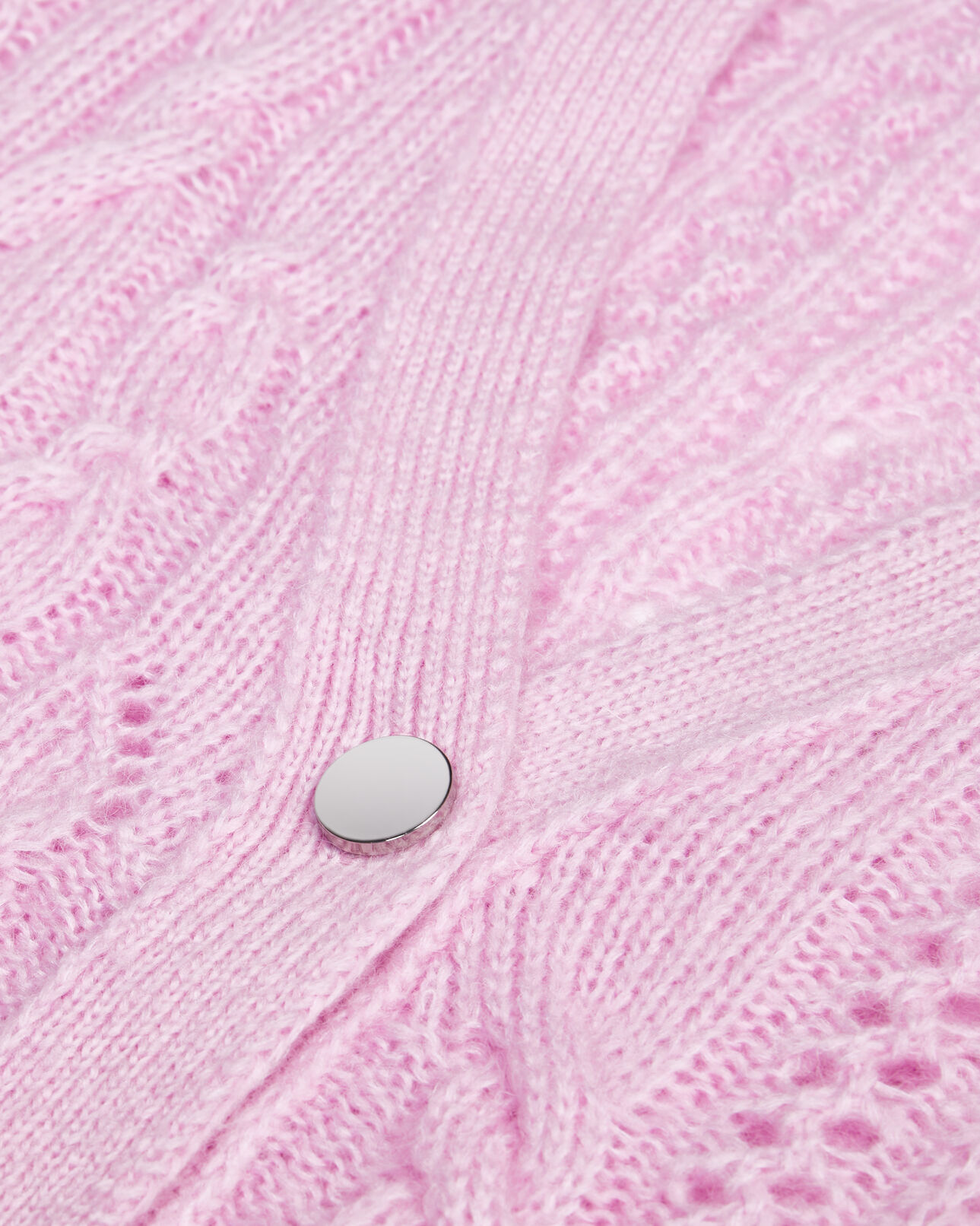 The Kooples DAMEN PINK rosa cardigan aus wolle mit zopfmuster