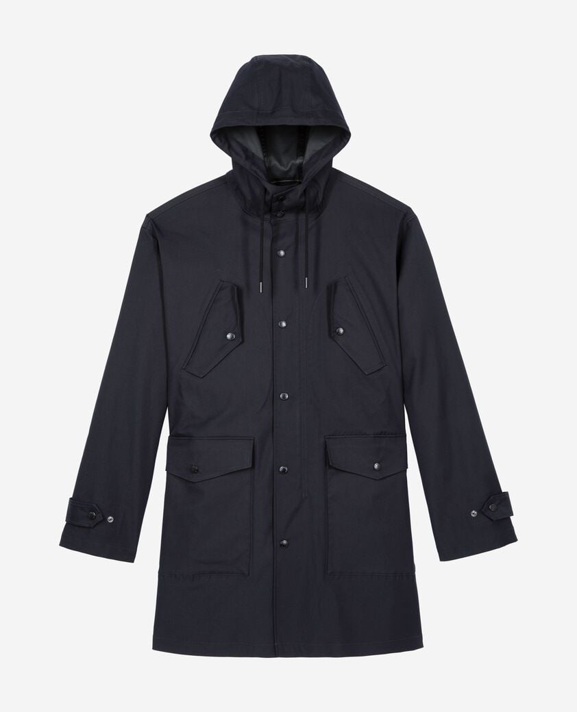 The Kooples HOMME NAVY parka à traitement déperlant à capuche marine