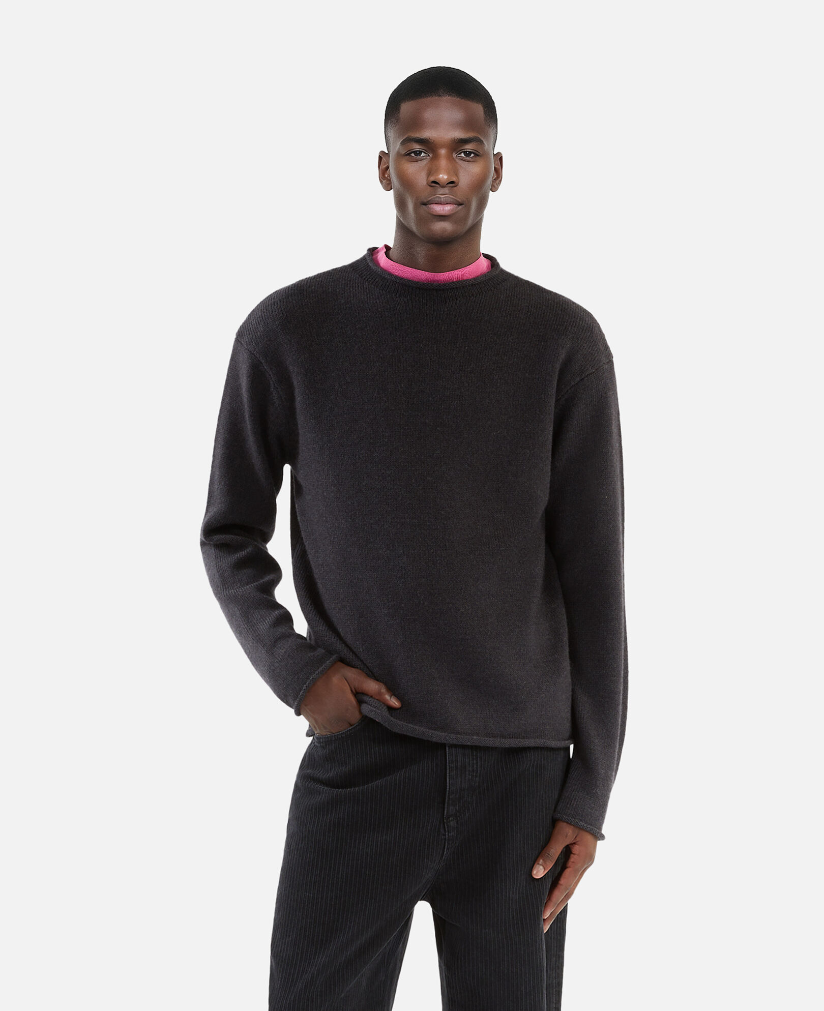 The Kooples MEN MIDDLE GREY MEL gray wool sweater