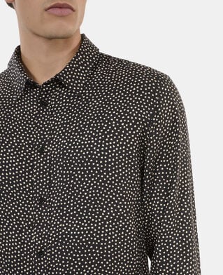The Kooples MEN BLACK WHITE black and white hearts printed shirt