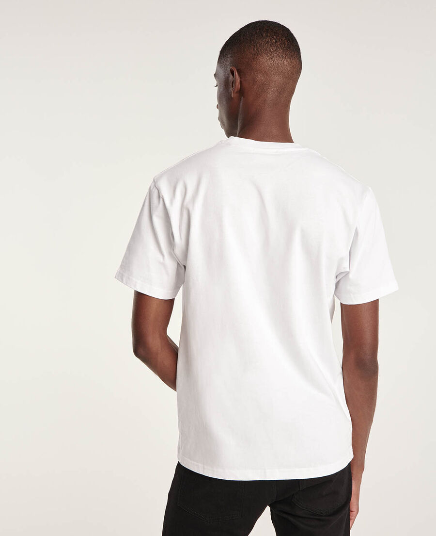 white t-shirt with breast logo