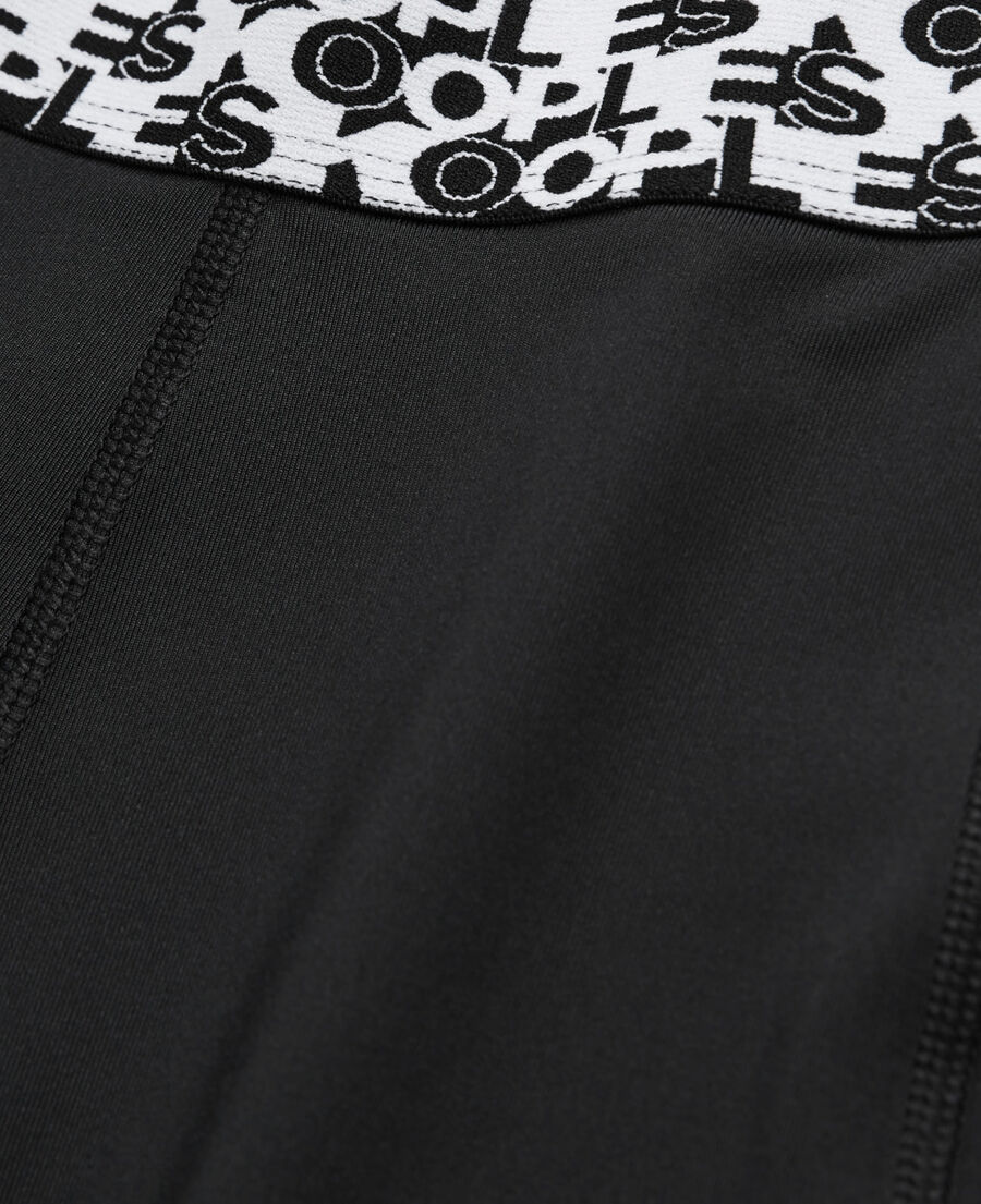 The Kooples DAMEN BLACK schwarze radlershorts aus funktionsmaterial mit logo