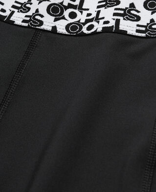 The Kooples DAMEN BLACK schwarze radlershorts aus funktionsmaterial mit logo