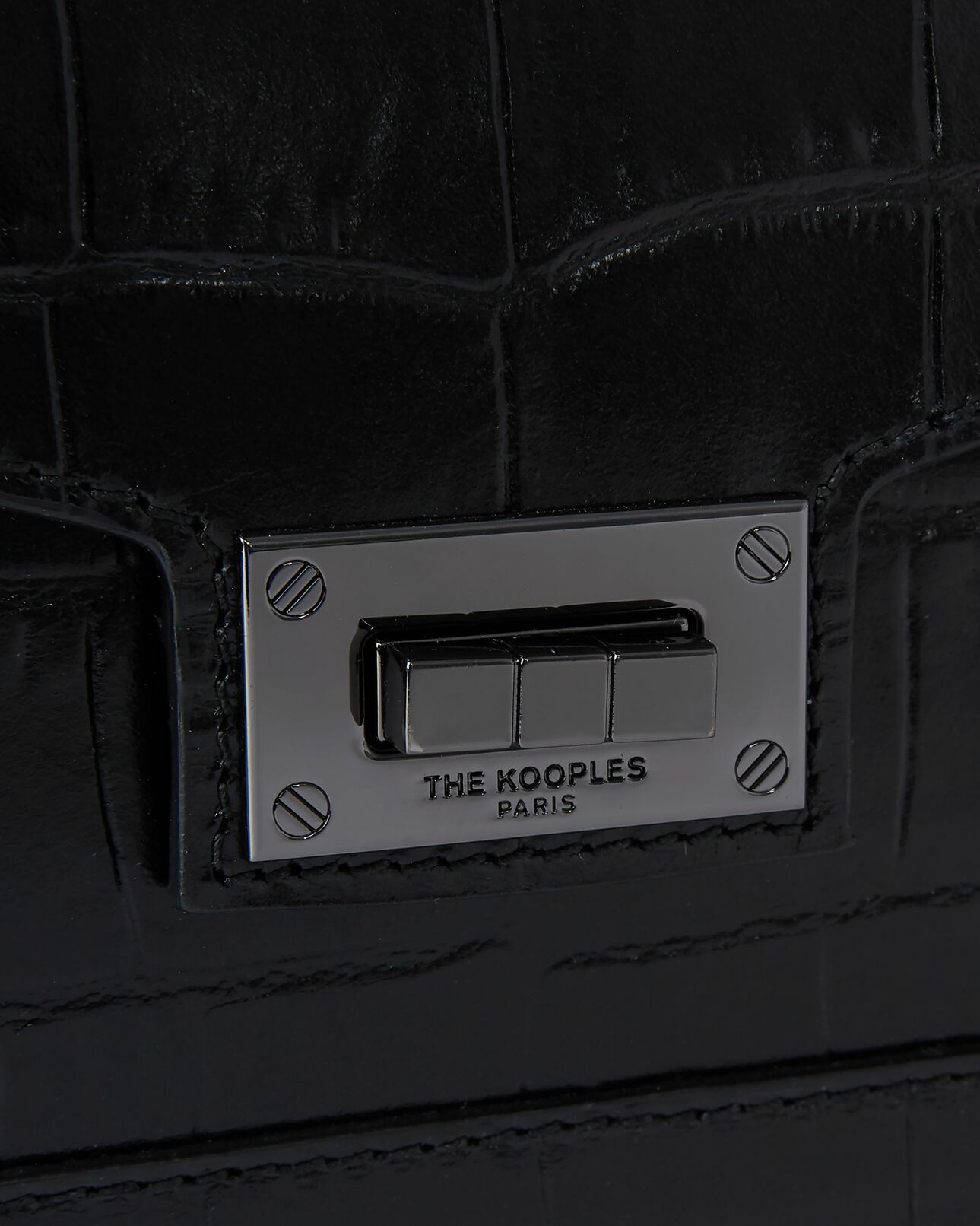 The Kooples FEMME BLACK sac emily small effet crocodile en cuir noir