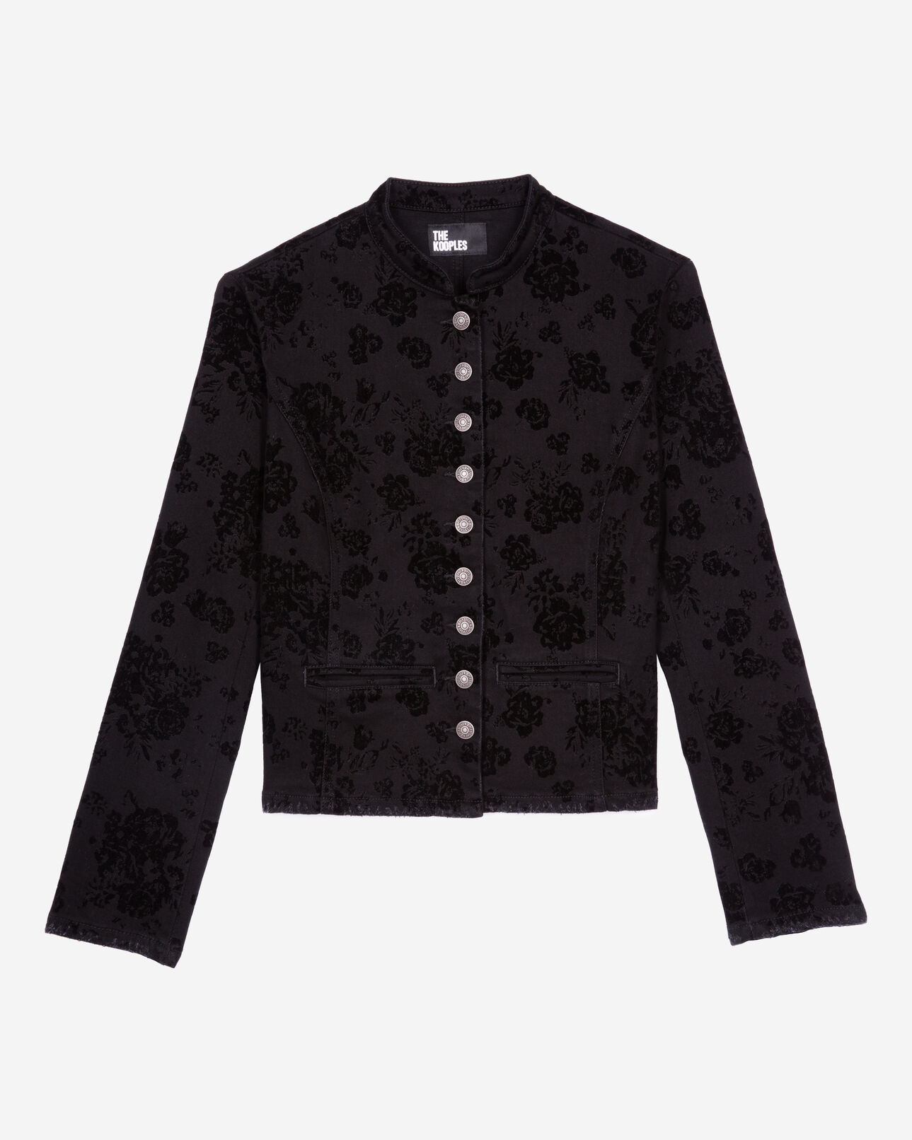 The Kooples WOMEN BLACK black denim jacket