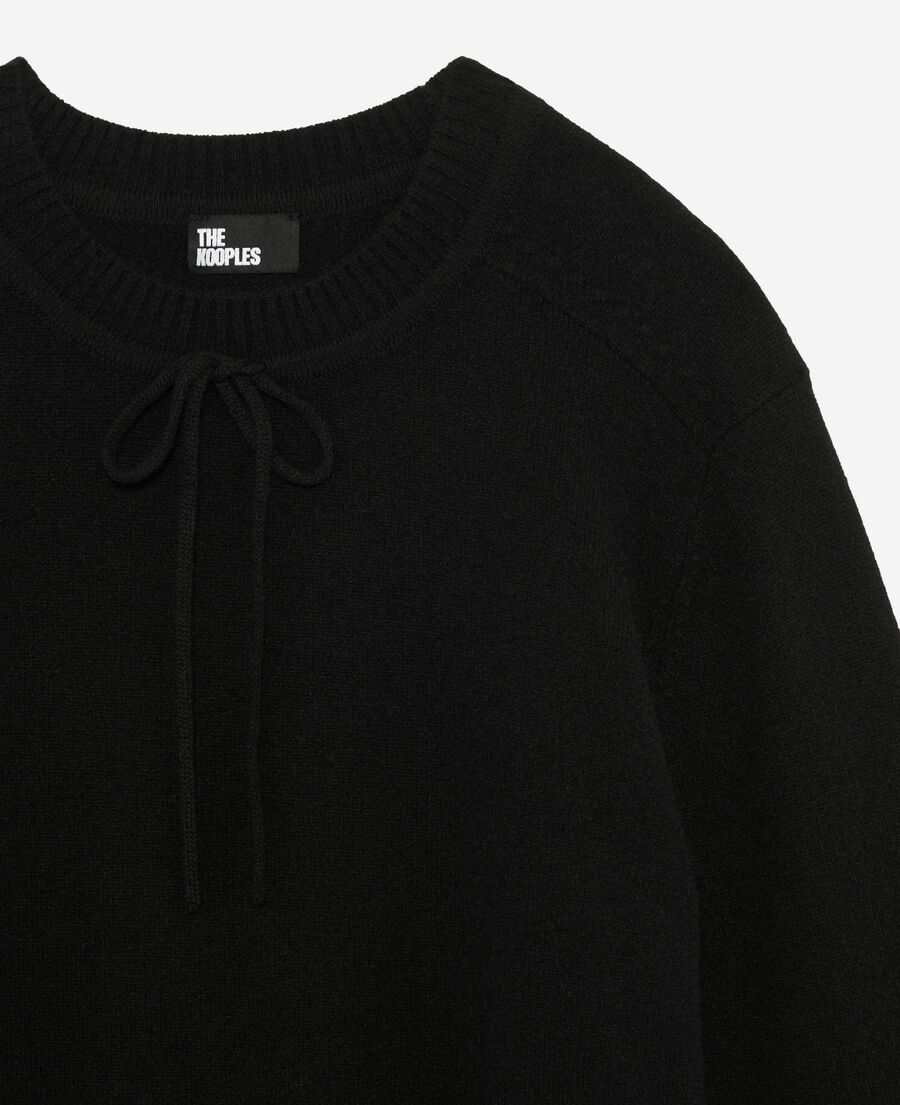 The Kooples MUJER BLACK jersey negro de cachemira con cuello redondo