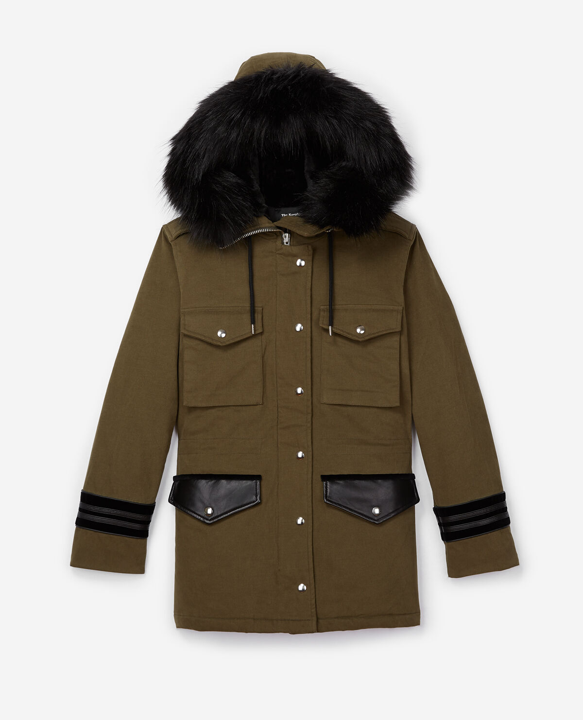 Khaki parka with fur hood