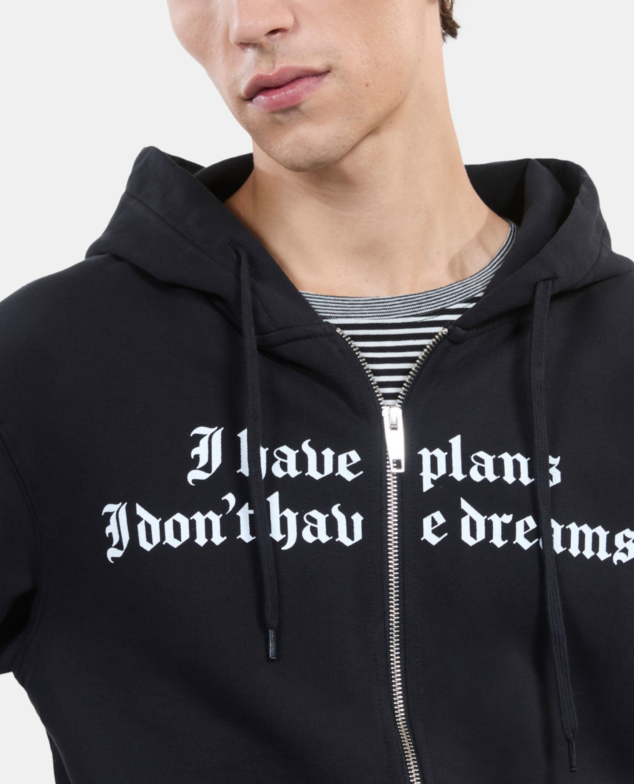 Black hoodie with serigraphy, BLACK WASHED, hi-res image number null