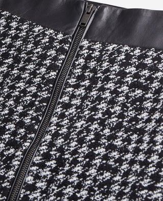 The Kooples WOMEN BLACK WHITE short black tweed skirt