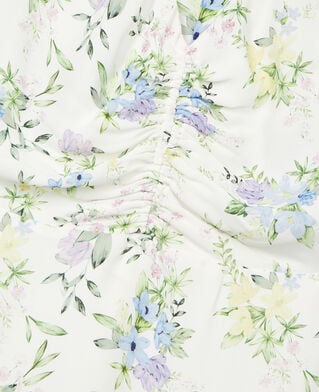 The Kooples DAMEN LIGHT BLUE/WHITE kurzes kleid mit raffungen und print